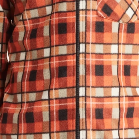 🆕Vintage 1946 Windowpane Check Microfleece Zip Shirt Jacket Shacket SZ LG NWT - Picture 6 of 6